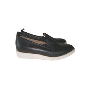 Everlane Black Leather Street Shoes Loafers Sz 8.5 Black Slip On Pointed Toe